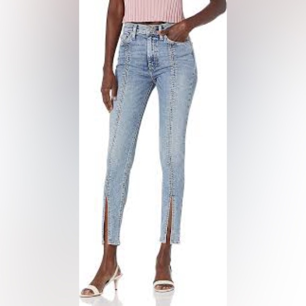 NWT Hudson Barbara Spliced Hem Denim Key Size 28